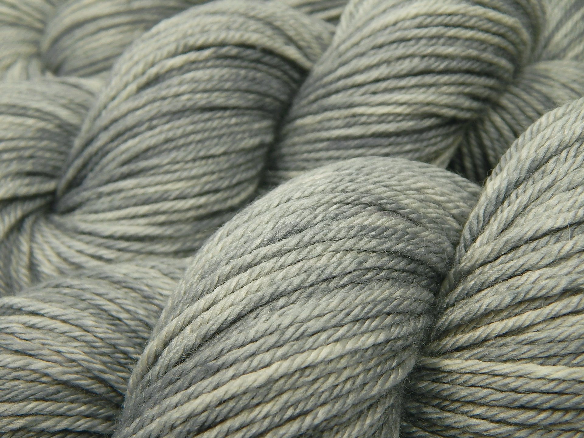 Hand Dyed Yarn, Worsted Weight Superwash Merino Wool - Silver